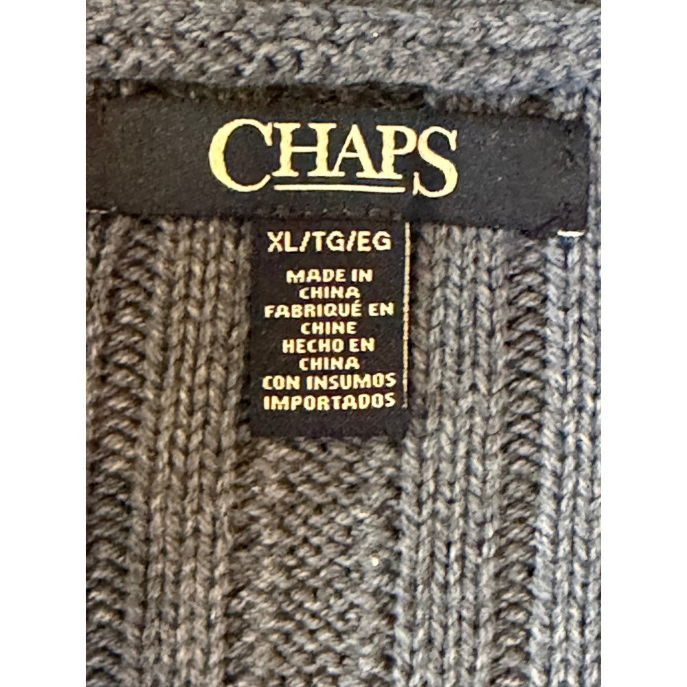 Patchwork Grandpacore Academia Cable Knit Cardigan Sweater XL Blue Gray Men's - Picture 4 of 8